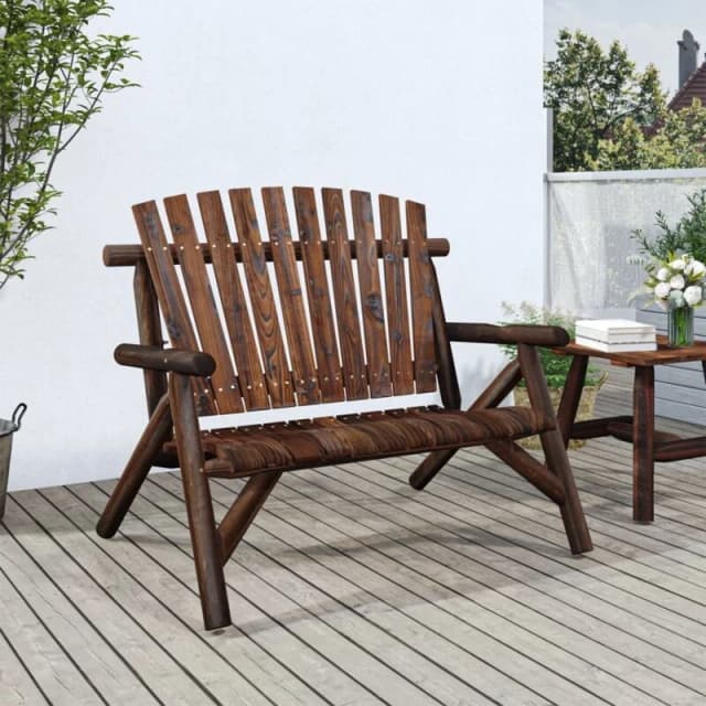 VIDAXL 2-Seater Garden Bench 119x85x98cm Solid Wood Spruce Vidaxl 363348