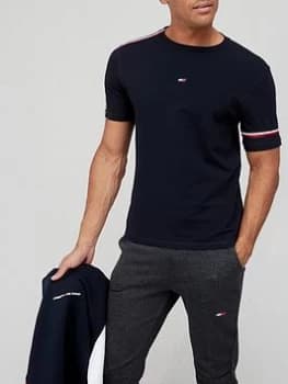 Tommy Sport Tape Seasonal T-Shirt - Navy/Red/White, Navy/Red/White, Size L, Men