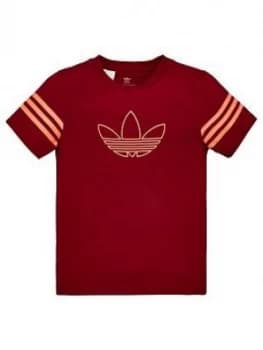 Adidas Originals Childrens Outline Short Sleeve T-Shirt - Burgundy