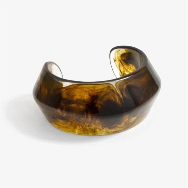 Jon Richard Green Resin Cuff Bangle Green