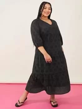 Accessorize Black Schiffly Midi Dress, Black Size M Women