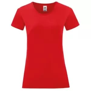 Fruit of the Loom Womens/Ladies Iconic 150 T-Shirt (L) (Red)