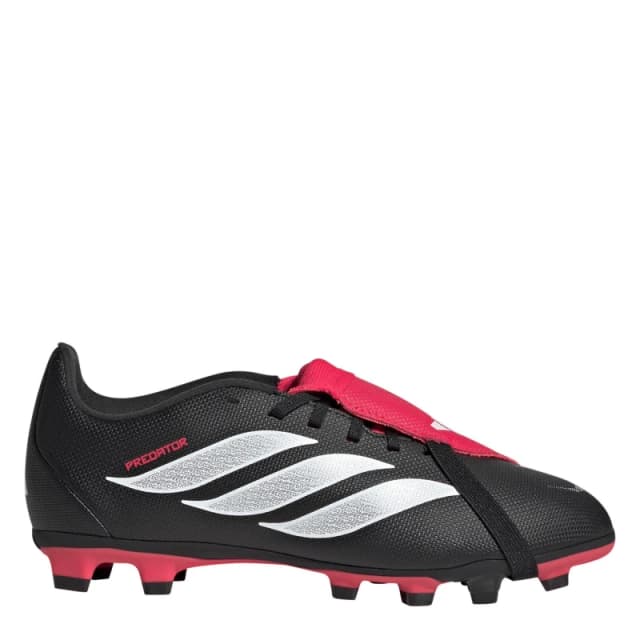 adidas Kids adidas Predator Fold-Over Tongue Club Firm Ground Football Boots Black/Red male 4 (36.5)