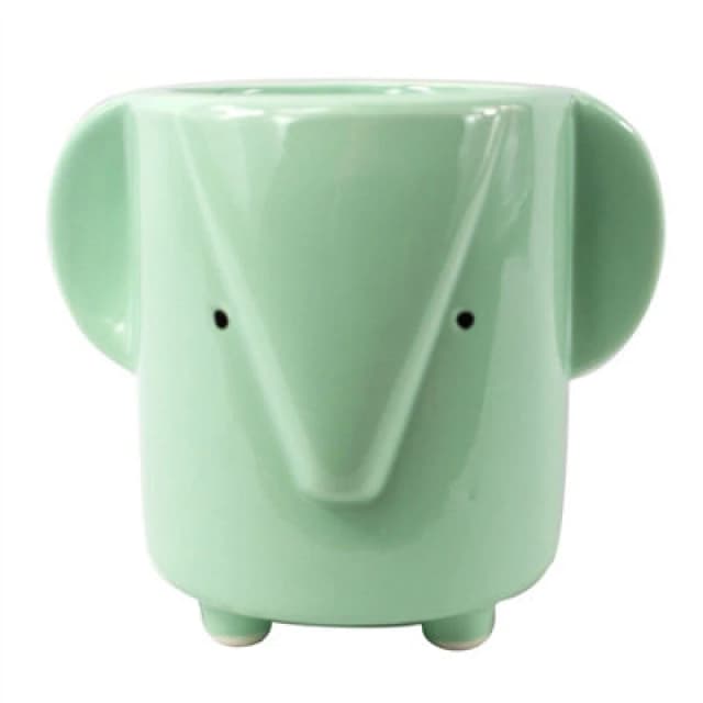Leaf 13cm Ceramic Blue Elephant Planter Blue unisex
