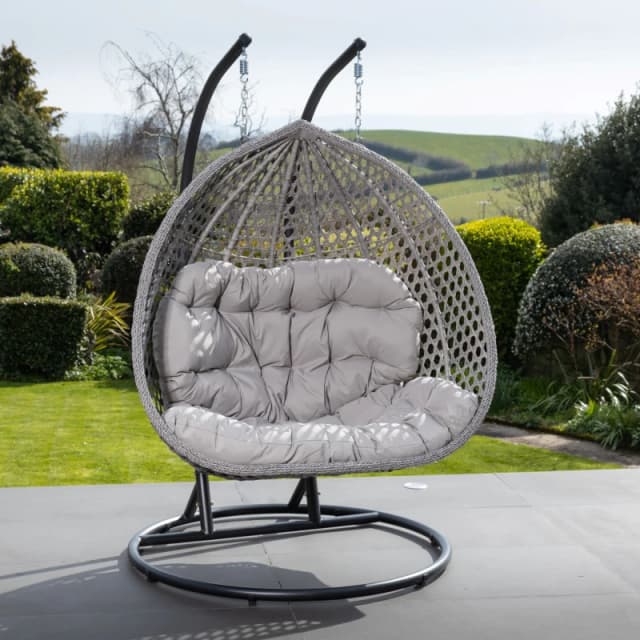 Artemis Home Oakley Double Swing Egg Pod Chair in Light Grey Light Grey Unisex