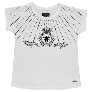 Firetrap Embellished T-Shirt Junior Girls - White Diamond