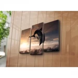 3PATK-64 Multicolor Decorative Canvas Painting (3 Pieces)