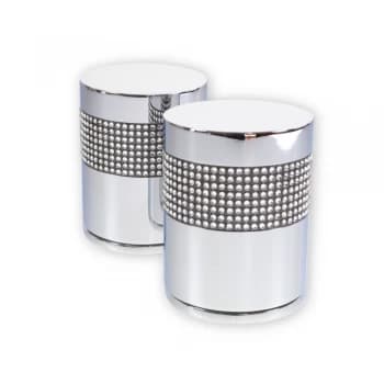 LocksOnline Crystal Detail Black Banded Cylindrical Mortice Door Knob Set with Swarosvki Elements