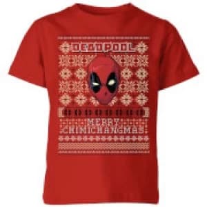Marvel Deadpool Kids Christmas T-Shirt - Red - 11-12 Years