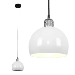 Casco Chrome Pendant with White Arco Shade