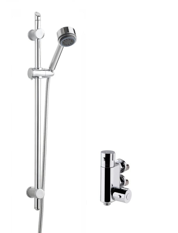 Balterley Thermostatic Vertical Bar ShowerValve Multifunction Handset Slide Rail Silver unisex