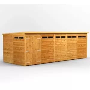 Power Sheds - 20x8 Power Pent Double Door Security Shed - Brown