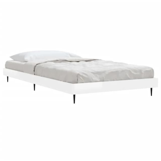 VIDAXL Bed Frame without Mattress High Gloss White 90x190cm Single Vidaxl 8720845797881