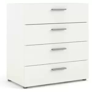 Pepe Chest of 4 Drawers in White Woodgrain - Ash White