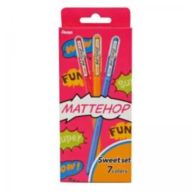 Pentel Pentel Mattehop Gel Pens 1.0mm Sweet Colours (Pack 7) - K110-V7STB K110-V7STB
