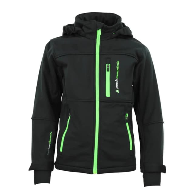 Peak Mountain Children's softshell jacket Peak Mountain Ecanne Noir Male 8 ans ECANNE/3-8/WH/1/NOIR-ANIS