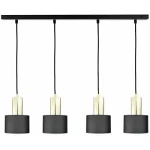 Keter Luce Bar Pendant Ceiling Light Black, Gold, 100cm, 4x E27