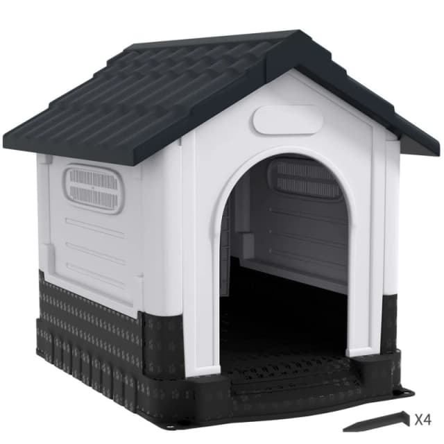 PawHut Dog Kennel for Outside, for m and l Dogs, 101 x 88 x 99cm Grey - Pawhut 5056725513894