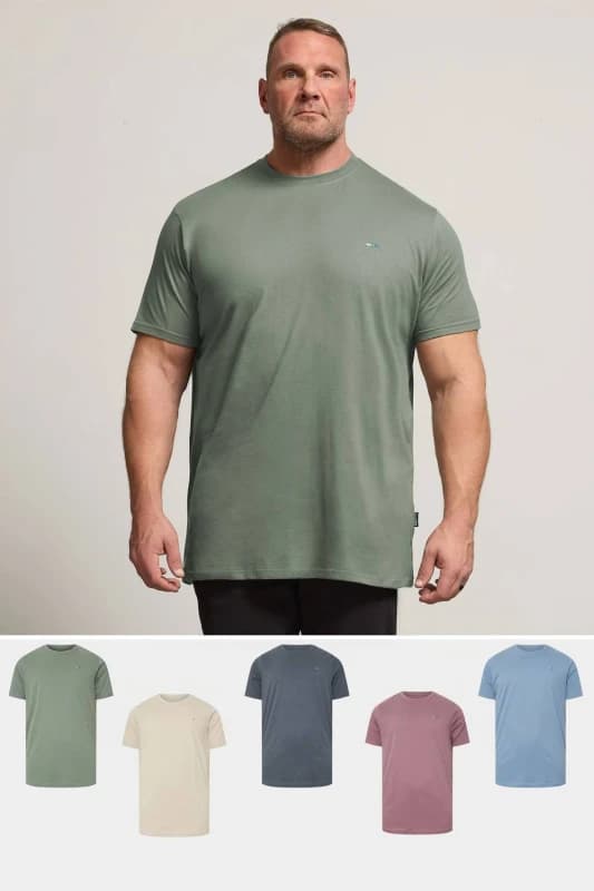 BadRhino Mens 5 Pack Extra Long T-Shirts Size: 5-6XL Multicolor Male 5-6XL