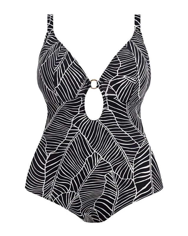 Elomi Elomi Kata Beach Swimsuit Black Female 36F/FF QV21501