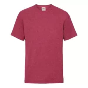 Fruit Of The Loom Childrens/Kids Unisex Valueweight Short Sleeve T-Shirt (Pack of 2) (9-11) (Vintage Heather Red)
