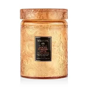 Voluspa Spiced Pumpkin Latte Large Glass Jar Candle with Lid