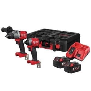 Milwaukee Power Tools M18 FPP2L2-502P FUEL Powerpack Twin Pack 18V 2 x 5.0Ah Li-ion