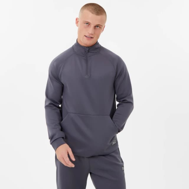 Everlast quarter Zip Track Jacket Mens - Grey Grey S