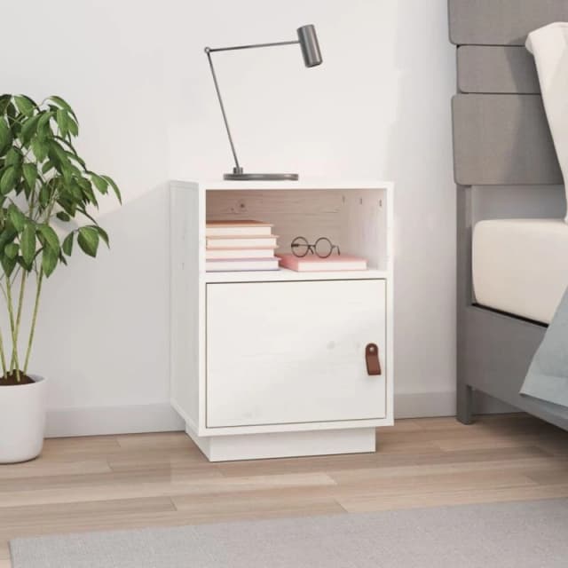 VIDAXL Bedside Cabinet White 40x34x55cm Solid Wood Pine Vidaxl 8720287204022