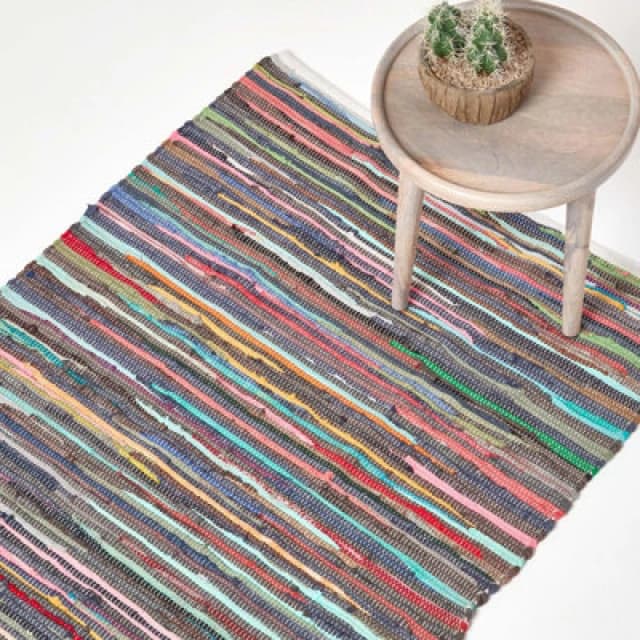 Homescapes Recycled Cotton Chindi Rug Multi
