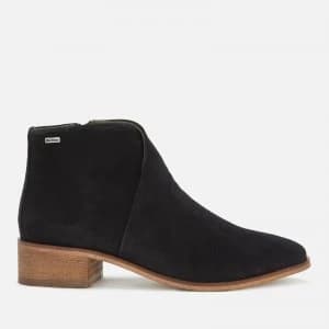 Barbour Womens Caryn Suede Heeled Ankle Boots - Black - UK 3