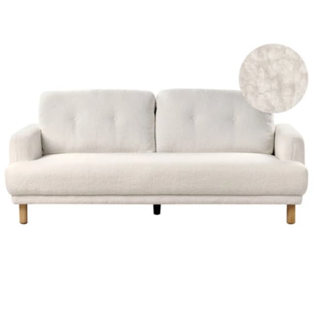 Beliani Sofa 3 Seater Tuve Boucle White