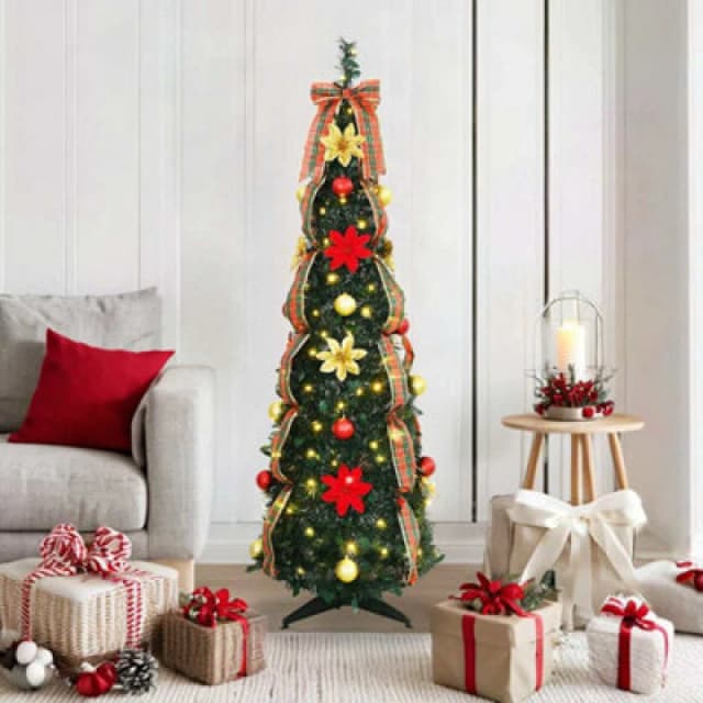Vidaxl Artificial Christmas Tree With 100 Leds Green 150 Cm Pvc