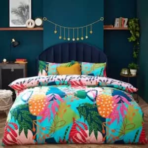Furn Coralina Palm Leaf Duvet Cover Set (Single) (Multicoloured)