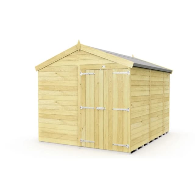 Buttercup Farm 8 x 11 Feet Apex Shed - Double Door W/O Window - L329 x W231 x H217cm in Brown Brown Unisex