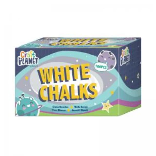 Craft Planet Study Time Chalk White (100 Pack) EDU211