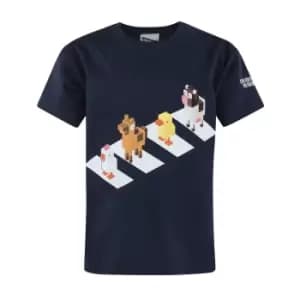 Crossy Road Childrens/Boys Official Character Crossing Design T-Shirt (Years (3/4)) (Navy)