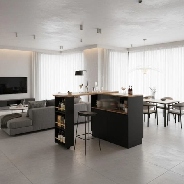 Urban Meuble Modern Wine Rack with Ample Storage Black unisex One Size