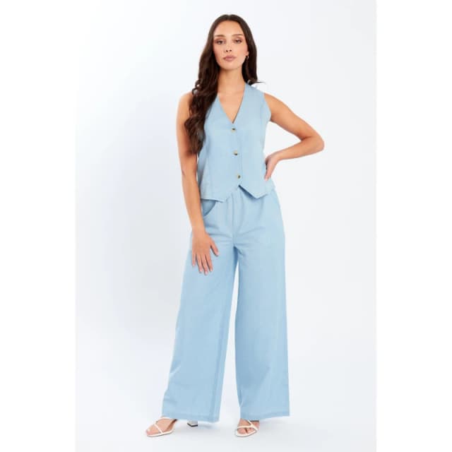 Be You Chambray Waistcoat - Blue Blue 8