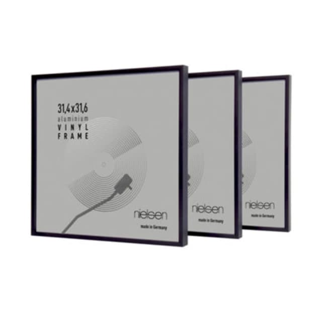 Nielsen Set of 3 Vinyl 12" LP Record Display Frames, Aluminium, 32x33cm Jet Black