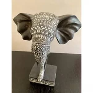 African Style Ornate Elephant Mask on Stand 32cm
