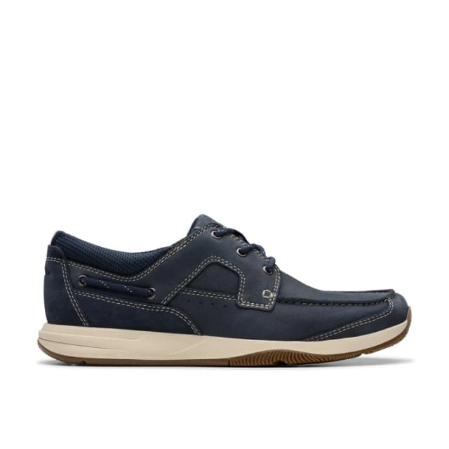 Clarks Clarks Men Sailview Lace Navy Nubuck Lace Up,Boat Shoes in Blue Size: 7-Standard Fit Blue 7-Standard Fit Male 5063090788833