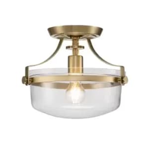 Quoizel Penn Station Cylindrical Ceiling Light Brushed Brass