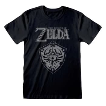 Legend Of Zelda - Distressed Shield Unisex Large T-Shirt - Black