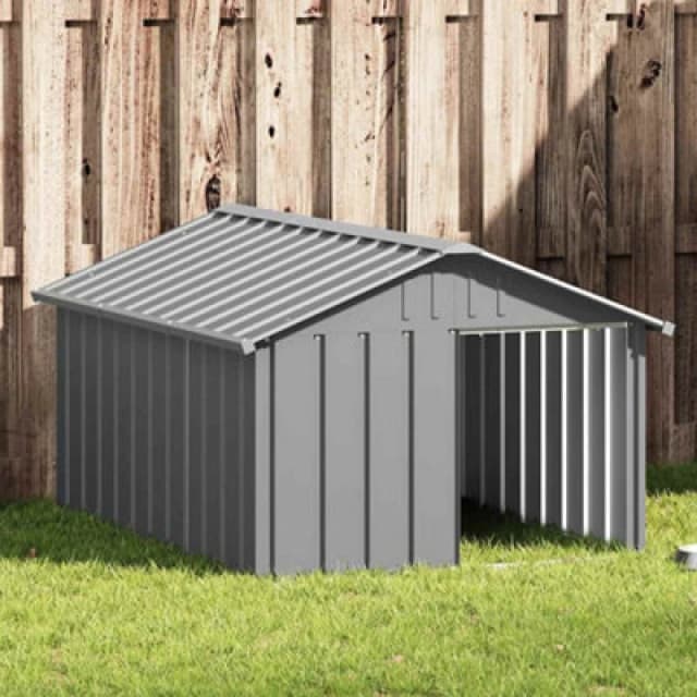 VIDAXL Dog House Grey 116.5x153x81.5cm Galvanised Steel Vidaxl 8720286902493