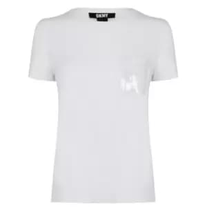 DKNY Sequin Pocket T Shirt - White