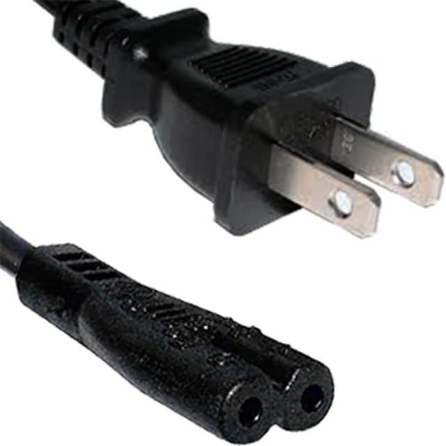 Cablenet 2m USA Plug (2 Pin) - IEC C7 Figure of 8 Black PVC Power Lead