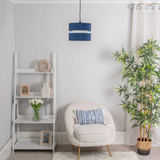 ValueLights Sophia Pair of Easy Fit Small Light Lamp Shades Navy