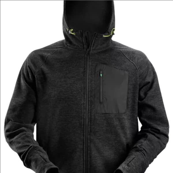 Snickers FlexiWork Fleece Hoodie - Black - XS
