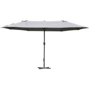 Sun Umbrella Canopy Double-sided Crank Sun Shade Shelter 4.6M Grey - Outsunny